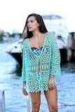 Bikini.com Crochet Long Sleeve Cardigan Cover-Up | Crochet Long Sleeve Cardigan