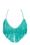 LULI FAMA Fringe Scoop Top Bikini Top | Fringe Scoop Top