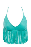 LULI FAMA Fringe Scoop Top Bikini Top | Fringe Scoop Top